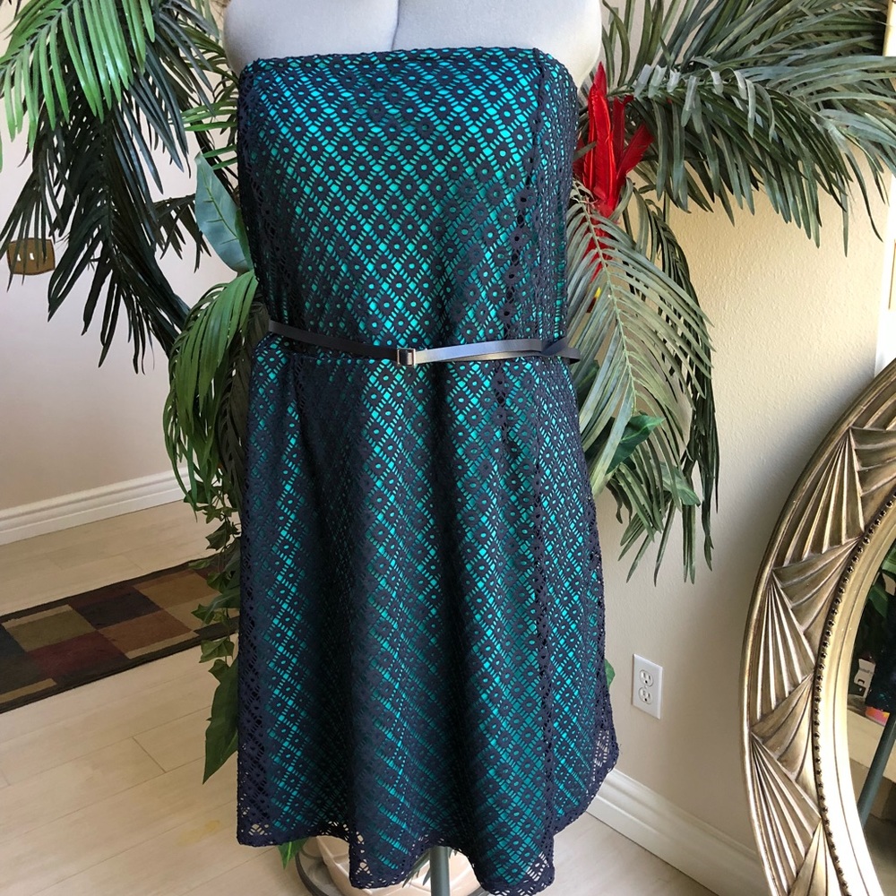 🇺🇸 LANE BRYANT Spaghetti Strap Dress w/Belt, Size 26